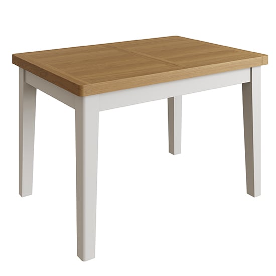 Product photograph of Rosemont Extending 120cm Wooden Dining Table In Dove Grey from Furniture in Fashion