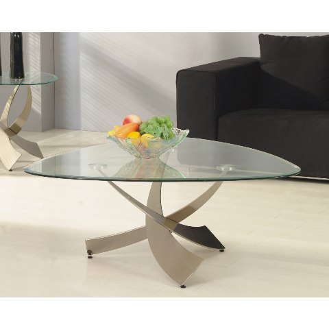 Mystique Glass Coffee Table With Criss Cross Base ...