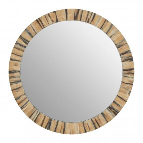 Photo of Rove round wall bedroom mirror in black and gold frame