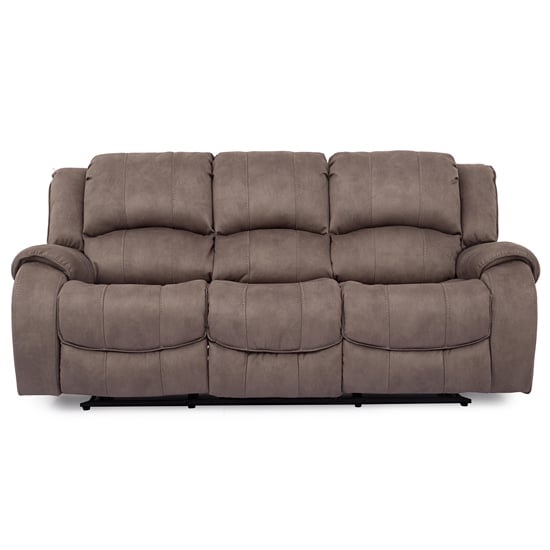 Product photograph of Ryan Textured Fabric 3 Seater Electric Recliner Sofa In Smoke from Furniture in Fashion