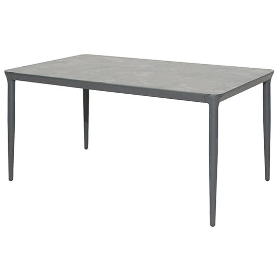 Product photograph of Rykon Outdoor 1500mm Glass Dining Table In Grey Ceramic Effect from Furniture in Fashion
