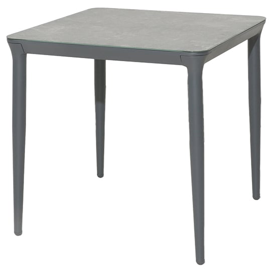 Read more about Rykon outdoor 750mm glass dining table in grey ceramic effect
