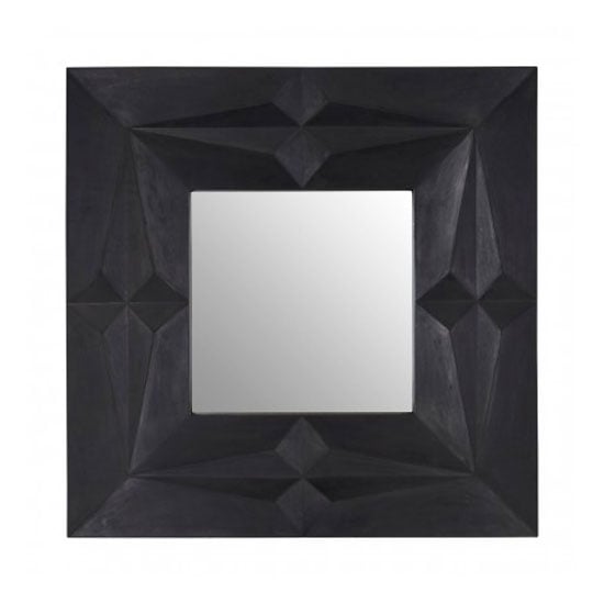 Photo of Sabara square wall bedroom mirror in black frame