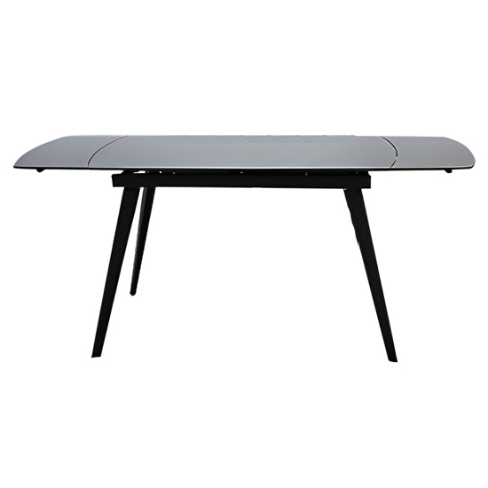 Photo of Sabine glass extending dining table in grey