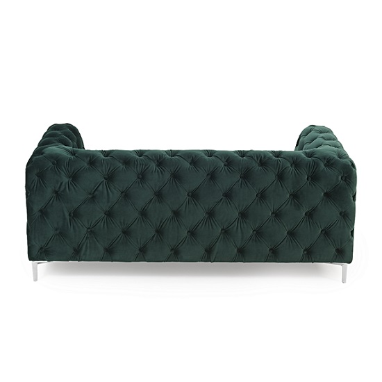 Alegria Chesterfield Plush Fabric 2 Seater Sofa In Green | Furniture in ...