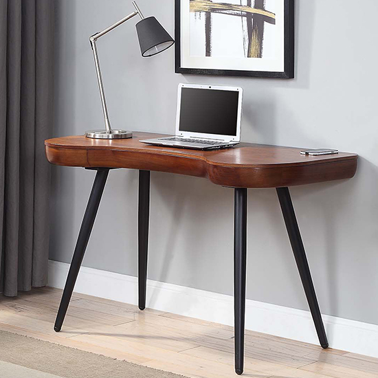 Read more about Sacramento wooden laptop desk in walnut with black legs