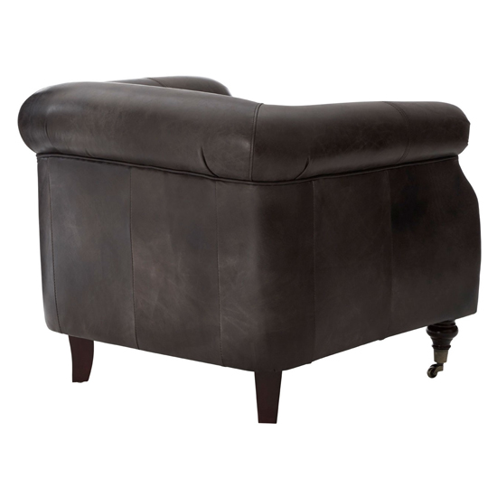 Sadalmelik Faux Leather Winged Armchair In Grey ...