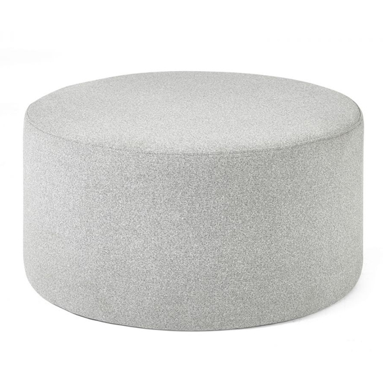 Photo of Saeran linen fabric footstool in grey