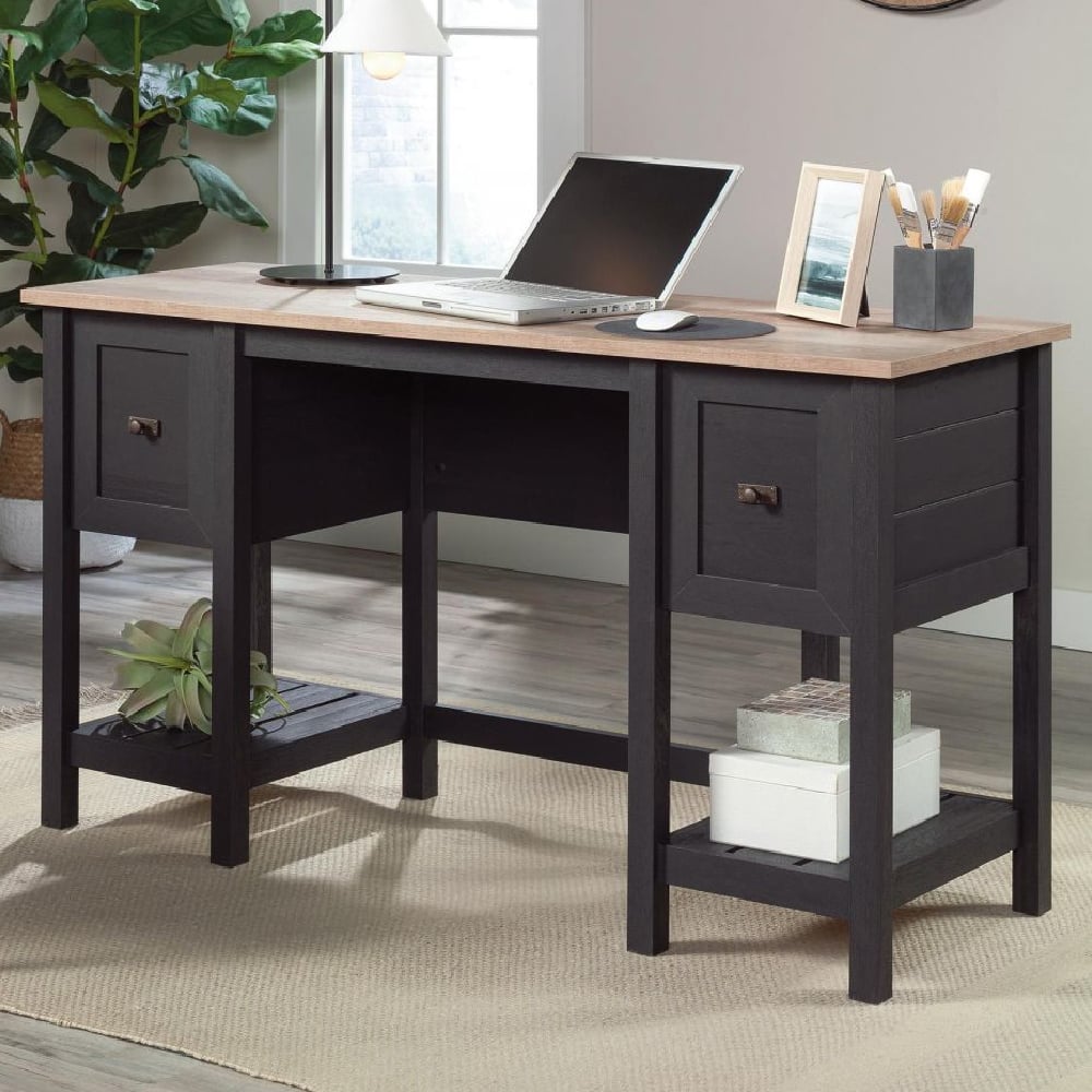 saginaw wooden laptop desk in raven and lintel oak