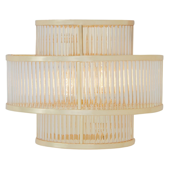 Photo of Salas ribbed pattern 3 tier wall light in gold