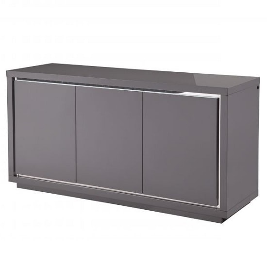 View Spalding modern sideboard in grey high gloss with led
