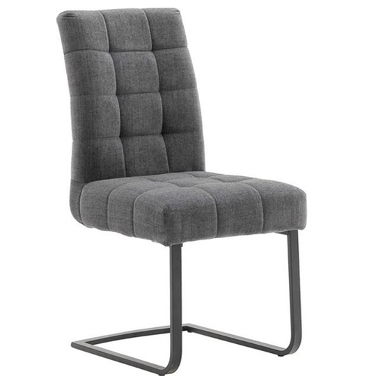 Product photograph of Salta Fabric Upholstered Dining Chair In Dark Grey from Furniture in Fashion