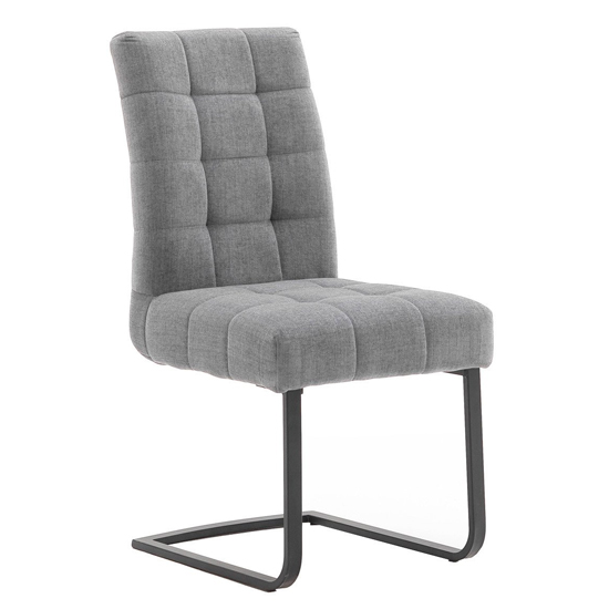 Product photograph of Salta Fabric Upholstered Dining Chair In Grey from Furniture in Fashion