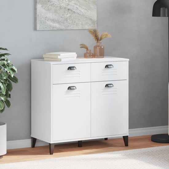 Product photograph of Widnes Wooden Sideboard With 2 Drawers In White from Furniture in Fashion