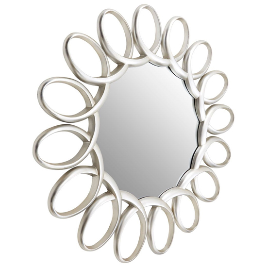 Product photograph of Saltier Round Wall Bedroom Mirror In Silver Pewter Frame from Furniture in Fashion