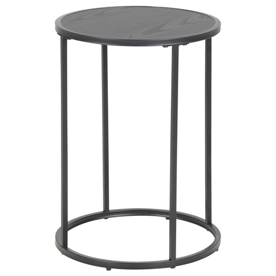 Photo of Salvo wooden side table round in ash black