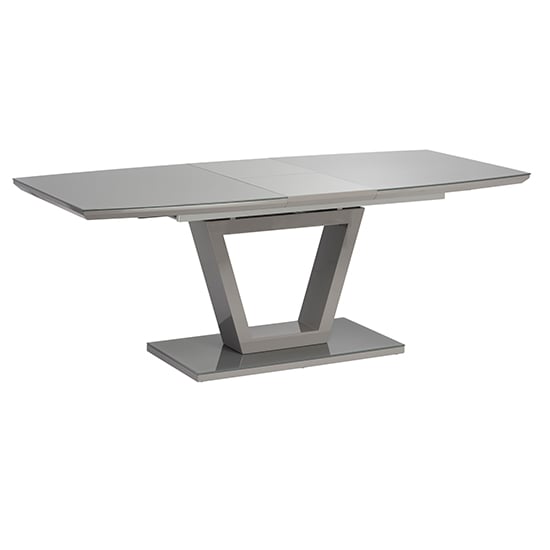 Read more about Samson extending glass top high gloss dining table in grey