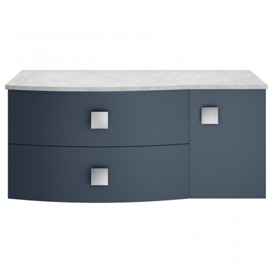 Product photograph of Sane 100cm Left Handed Wall Vanity With Grey Worktop In Blue from Furniture in Fashion