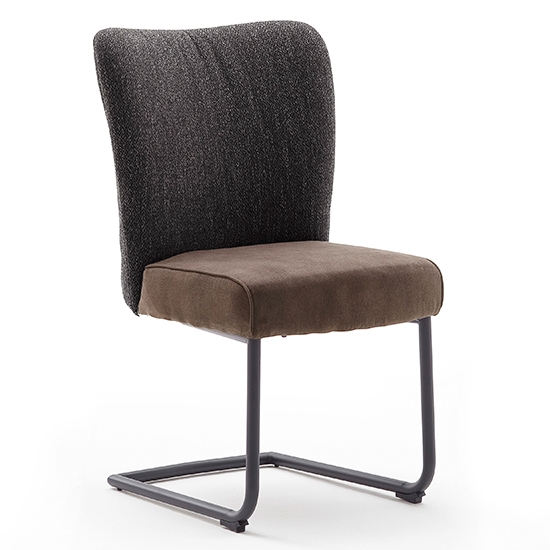 Product photograph of Santiago Cantilever Fabric Dining Chair In Anthracite from Furniture in Fashion