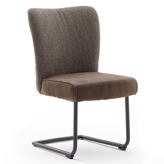 Product photograph of Santiago Cantilever Fabric Dining Chair In Cappuccino from Furniture in Fashion