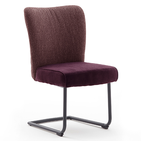 Product photograph of Santiago Cantilever Fabric Dining Chair In Merlot from Furniture in Fashion