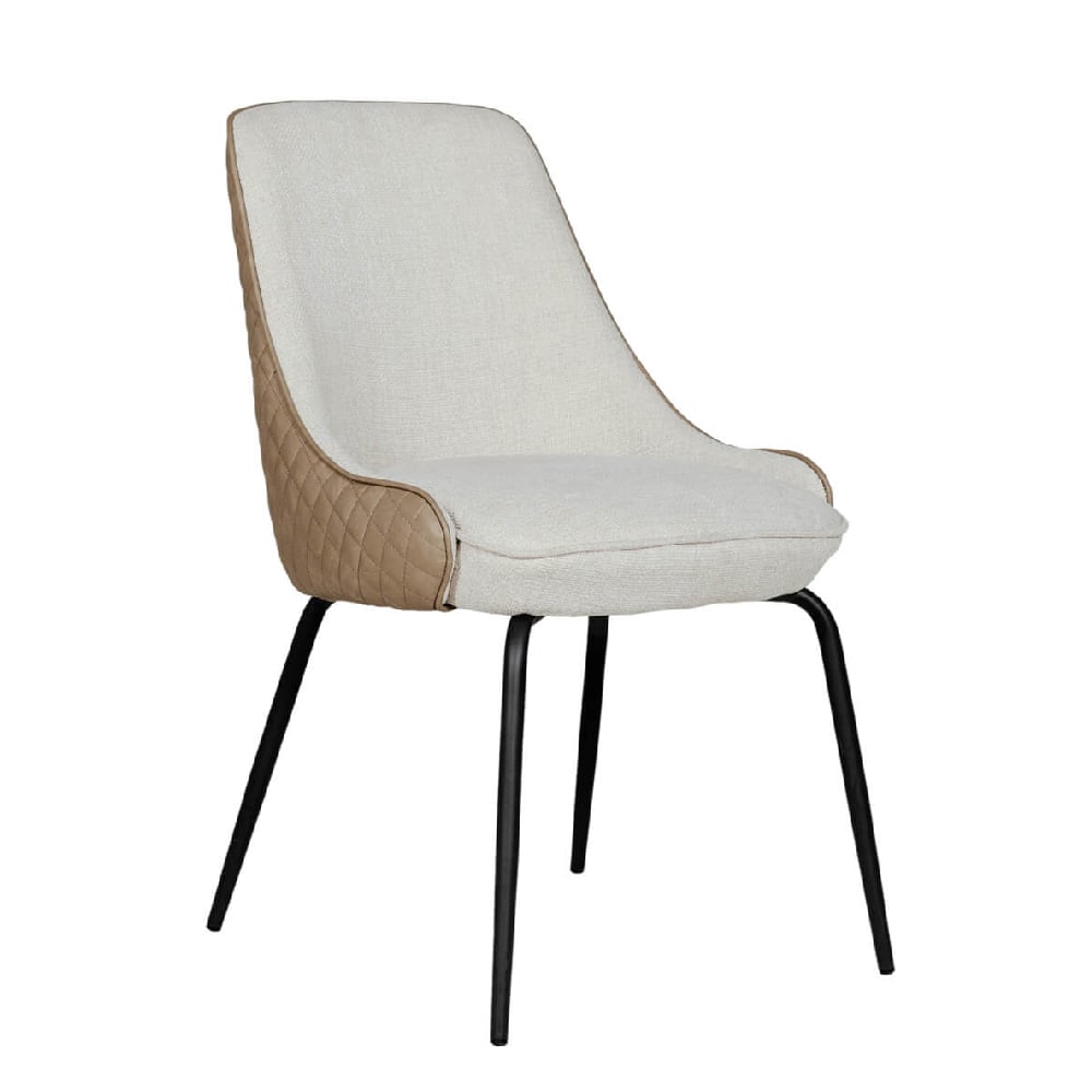 Read more about Santiago fabric dining chair with black legs in biscuit