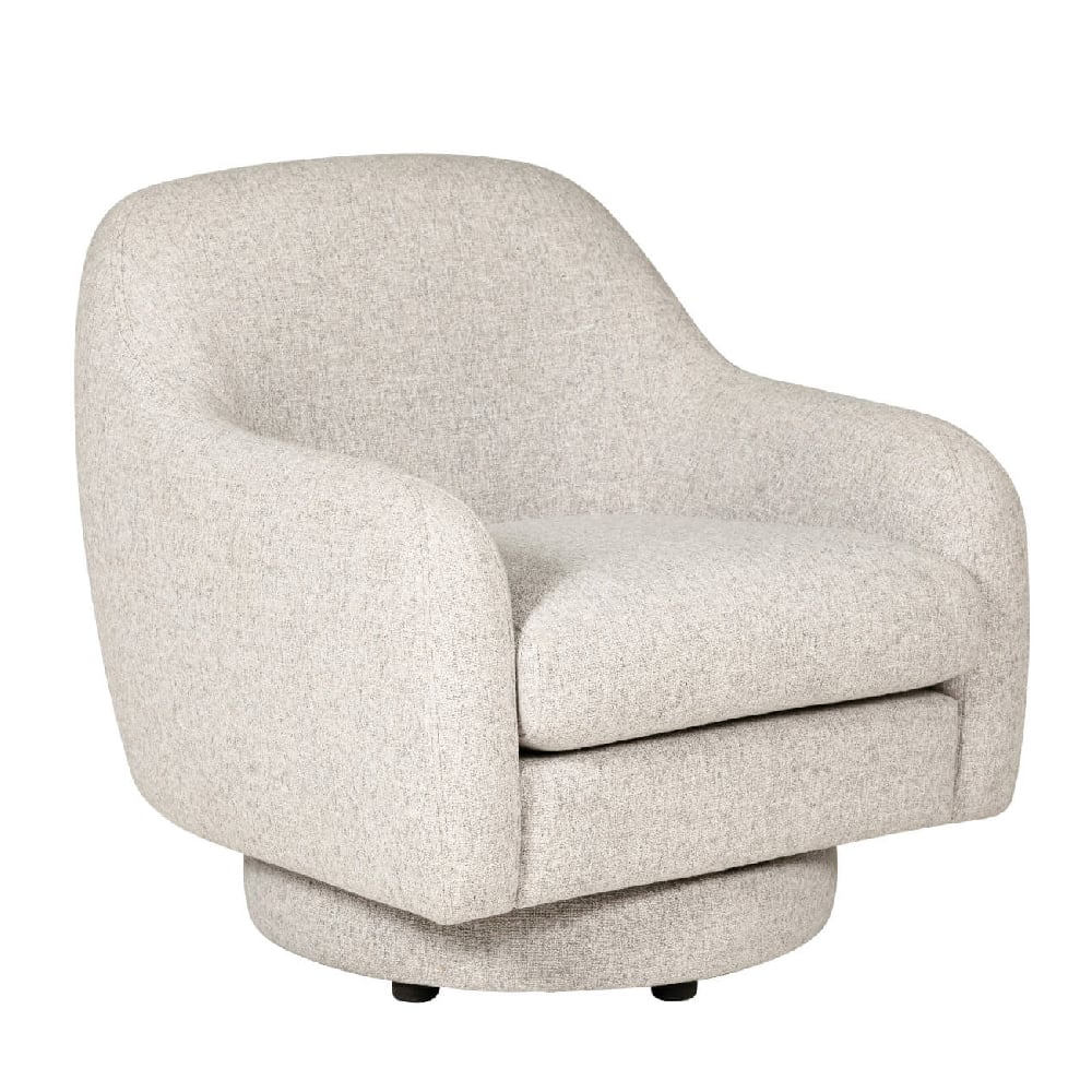 Product photograph of Santiago Fabric Swivel Accent Chair In Natural from Furniture in Fashion