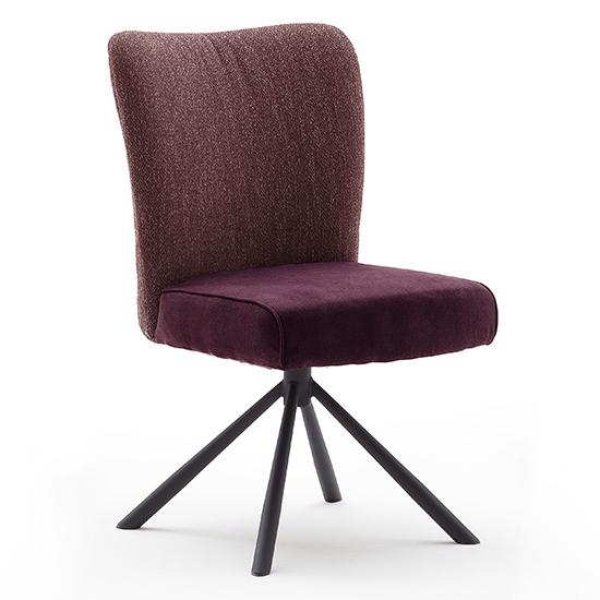 Product photograph of Santiago Swivel Fabric Upholstered Dining Chair In Merlot from Furniture in Fashion