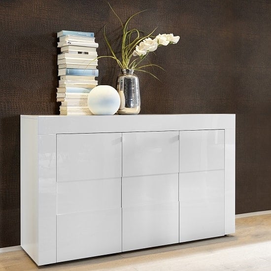 Read more about Santino sideboard in white high gloss with 3 doors