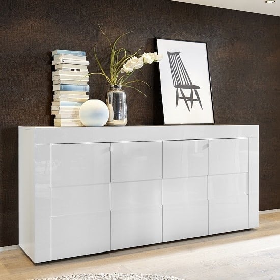 Read more about Santino sideboard in white high gloss with 4 doors
