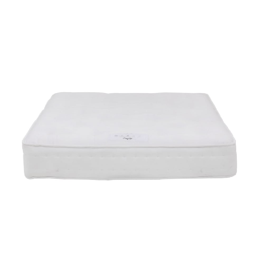 saratoga 1400 fabric single pocket mattress in white