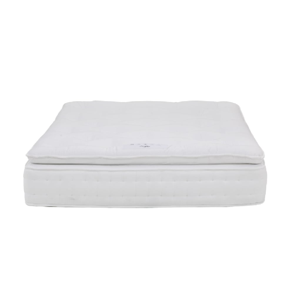 saratoga fabric double pillowtop mattress in white