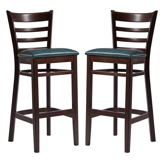 Read more about Sarnia lascari vintage teal faux leather bar chairs in pair