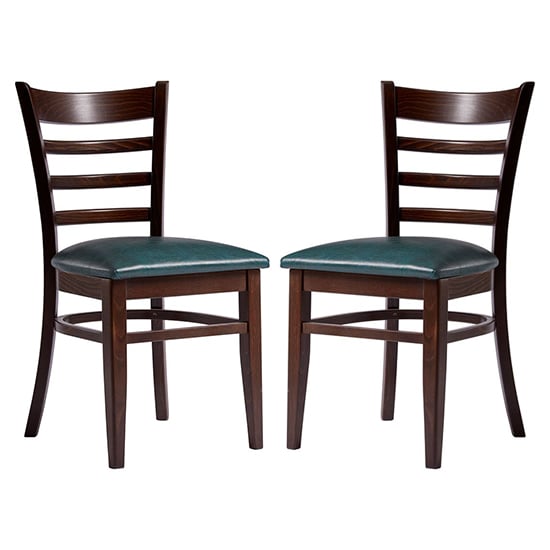 Product photograph of Sarnia Lascari Vintage Teal Faux Leather Dining Chairs In Pair from Furniture in Fashion