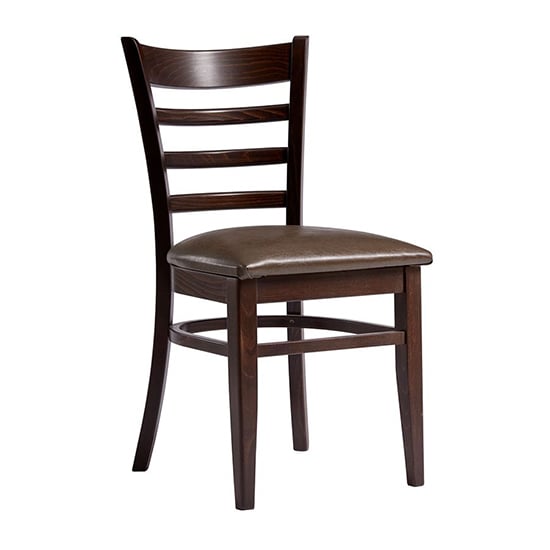 Product photograph of Sarnia Medium Brown Dining Chair With Lascari Vintage Brown Seat from Furniture in Fashion