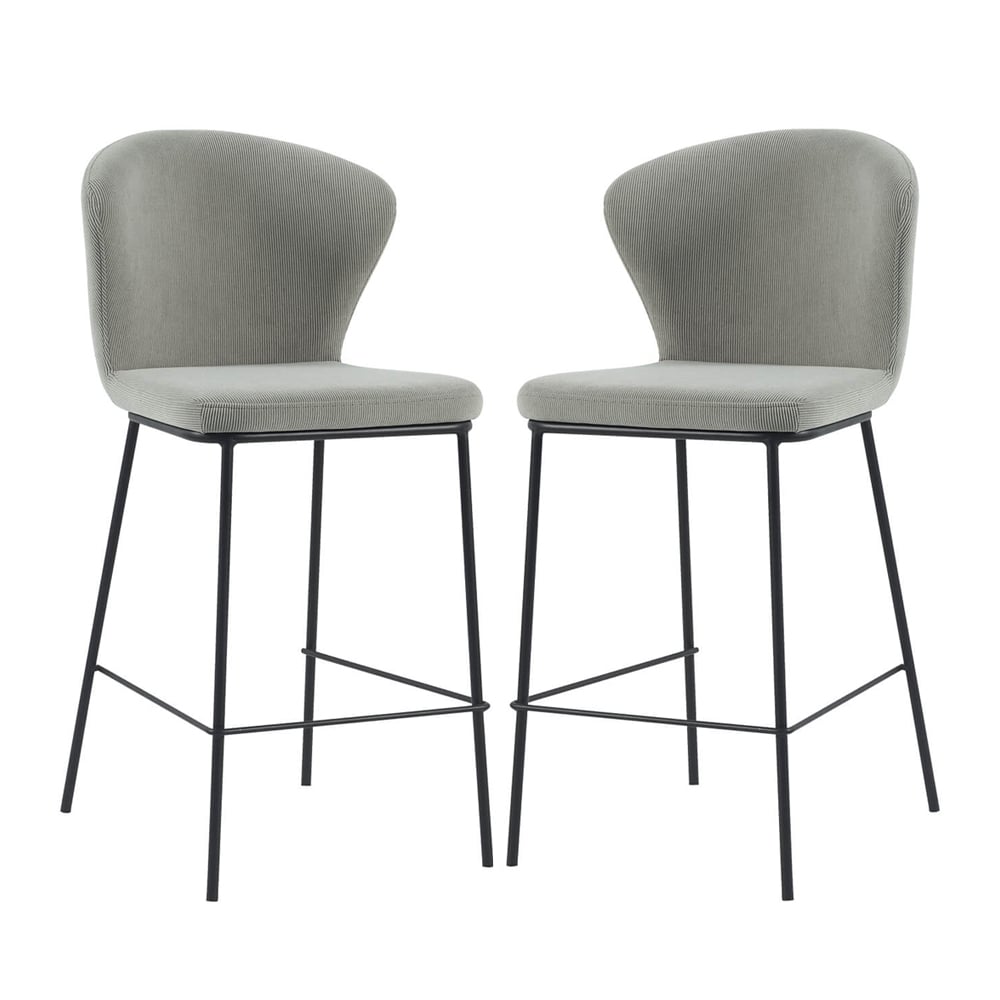 Read more about Sarnia stone corduroy fabric counter bar stools in pair