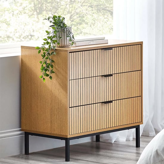 sarnia wooden chest of 3 drawers in natural