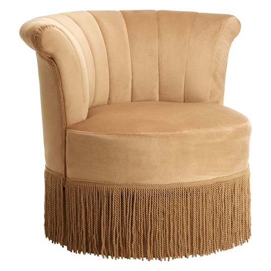 Sarracin Polyester Velvet Swivel Bedroom Chair In Cream