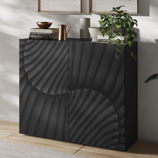 sassari wooden sideboard with 2 doors in anthracite