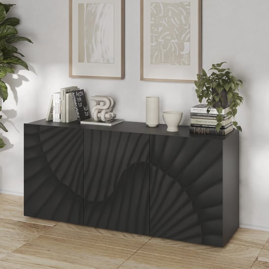 sassari wooden sideboard with 3 doors in anthracite