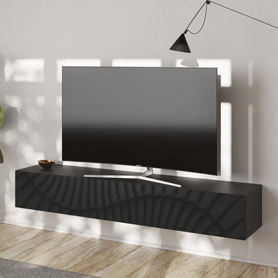 sassari wooden tv stand with 1 door in anthracite