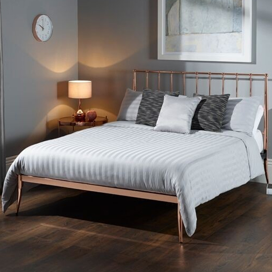 Photo of Saturn precious metal king size bed in rose gold