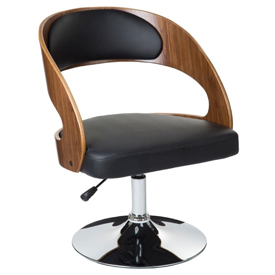 Read more about Savial black faux leather bar chair with arms