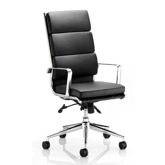Read more about Savoy leather high back executive office chair in black