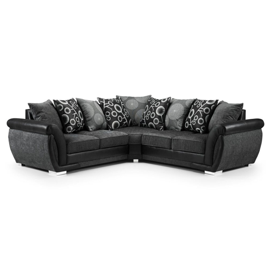 Product photograph of Scalby Fabric Large Corner Sofa In Black And Grey from Furniture in Fashion