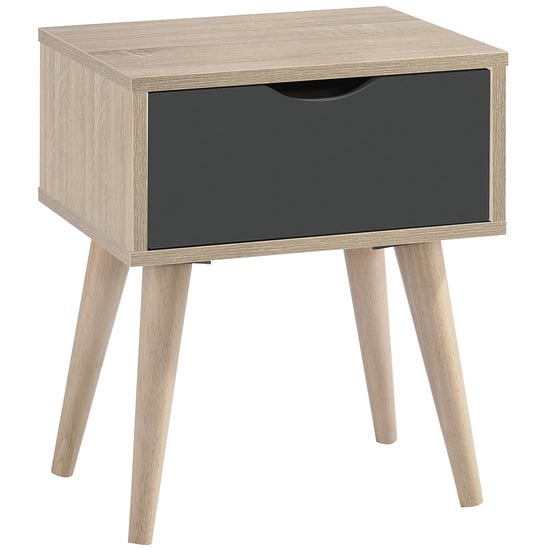 Product photograph of Scandia Wooden Lamp Table In Oak And Grey from Furniture in Fashion