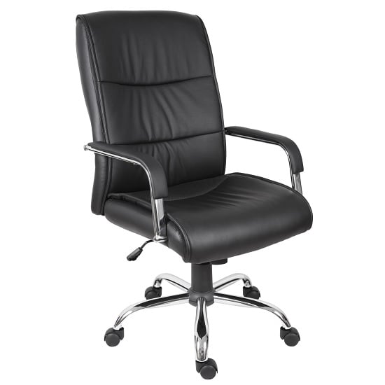 Product photograph of Scanon Executive Office Chair In Black Pu With Castors from Furniture in Fashion