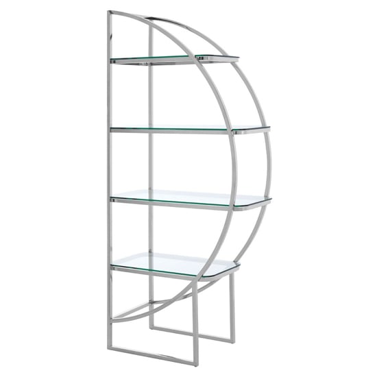 Photo of Sceptrum right side 4 tier glass shelving unit with steel frame