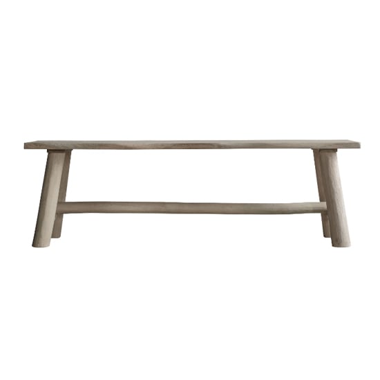 Product photograph of Searcy Large Wooden Dining Bench In Rustic Natural from Furniture in Fashion