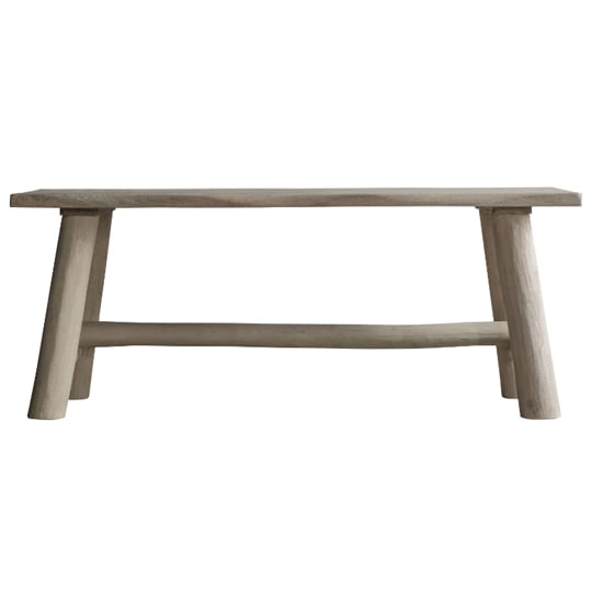 Read more about Searcy small wooden dining bench in rustic natural